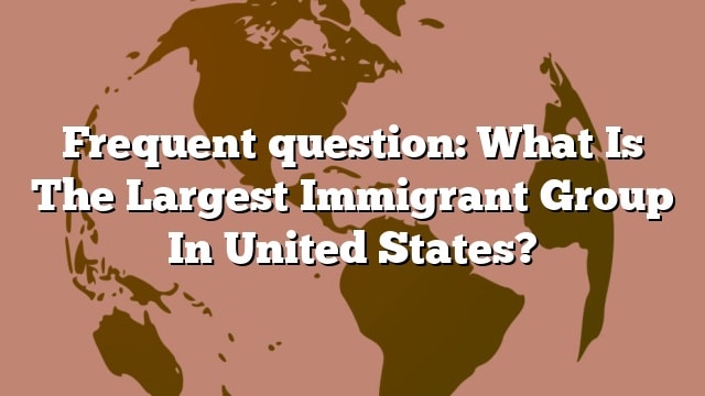 Frequent question: What Is The Largest Immigrant Group In United States?